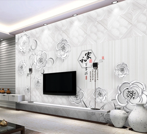 ZHIHAI-Flor de platino en relieve, bolsa suave de diamante 3d, joyería, Fondo de estilo chino, pared de fondo, papel tapiz de suelo de epoxi 3d - Product Image 4