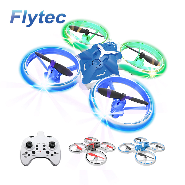 Flytec T22 Blue 3D Flips LED Light Mini Drone Indoor Outdoor RC Quadcopter With Auto Hovering Mode
