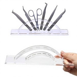 Support de rangement transparent en acrylique à 6 trous pour pinces à cils, présentoir pour pinces à cils de greffe, outils de maquillage et de beauté - Product Image 1