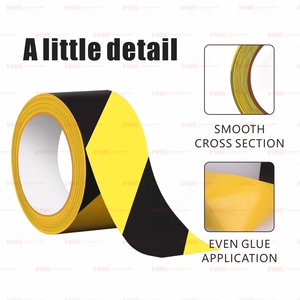 HWK Fabrik Maßgefertigtes PVC Warnband in Gelb und Schwarz mit Starkem Acrylkleber Notfall-Beschilderung Warnband - Product Image 2