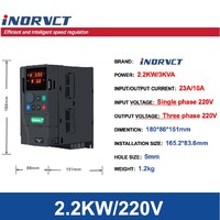 INDRVCT 2.2-4kW Inverter VFD Pompa Surya Efisiensi Tinggi MPPT AC/DC 220V/380V 50/60Hz Satu Fasa ke Tiga Fasa untuk Motor dan Pompa