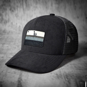 Casquette de golf 5 panneaux personnalisée pour l'extérieur, avec logo brodé, style trucker professionnel, visière incurvée, en tissu Dobby, pour la plage et la pêche - Product Image 2