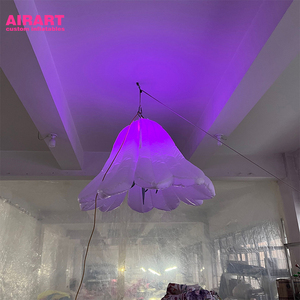 Fleurs gonflables blanches illuminées par LED, belles fleurs gonflables décoratives pour les thèmes de fête - Product Image 5