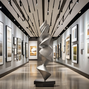 Trong nhà/ngoài trời hiện đại thép không gỉ điêu khắc với Thiết kế cột Matte bề mặt nghệ thuật Tính năng vật liệu kim loại bền - Product Image 2