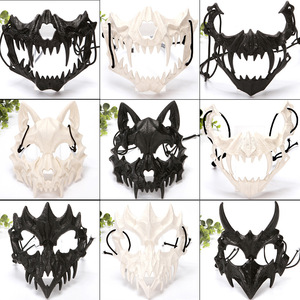 Unisex Đen Chết Thiết Kế Đáng Sợ Kinh Dị Ma Ẩn Danh Nhựa Đầy Đủ Mặt Halloween Cosplay Đảng Masquerade Mặt Nạ - Product Image 5