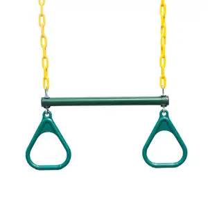 Kids Backyard Garden Trapeze Swing Bar With Rings And Heavy Duty Chain outdoor Bar Swing