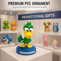 Figurine de personnage animal 3D en PVC souple, mascotte IP personnalisée avec logo, décoration de bureau, ornement, figurine de dessin animé en vinyle
