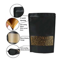 Groothandel Zwarte Kraft Papier Stand-up Pouches Vochtbestendige Voedselverpakkingszakken PE Ritssluiting voor Thee Koffiebonen Gedroogd Fruit