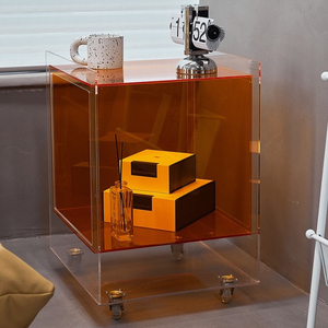 Transparent <b>Bedside</b> Cabinet, Free Installation, Simple Acrylic Cabinet, Light Luxury, High-End Nordic <b>Storage</b> Cabinet - Product Image 5