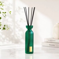 Diffuseur de parfum en verre côtelé de luxe 250 ml, 6 couleurs de bouteilles au choix, logo et parfum personnalisés, ensemble diffuseur d'arômes pour la maison