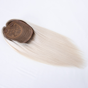 Extensiones de <span class=keywords><strong>Cabello</strong></span> Remy Camboyano Rubio Platino con Raíces Naturales <span class=keywords><strong>para</strong></span> Mujer, con Base de Seda - Product Image 3