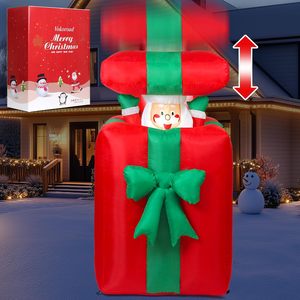 กล่องของขวัญยักษ์ขนาด 5 ฟุต สำหรับตกแต่ง<span class=keywords><strong>คริสต์มาส</strong></span>แบบเป่าลม พร้อมไฟ LED ในตัว กันน้ำ ทนทานต่อสภาพอากาศ ผลิตจากโพลีเอสเตอร์ 190T - Product Image 2