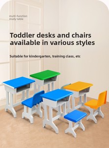 Ensemble Chaise et Bureau <span class=keywords><strong>Scolaire</strong></span> en Plastique Vente Directe Usine Empilable Léger Mobilier de Classe Maternelle et Primaire Réglable en Hauteur - Product Image 6
