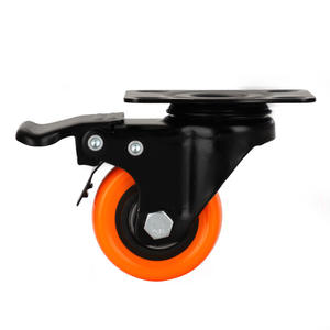 Roulettes de chaise de bureau à double roulement de 1,5 pouce et 2 pouces, orange, plaque supérieure en PVC, vis, roulettes pivotantes légères - Product Image 2