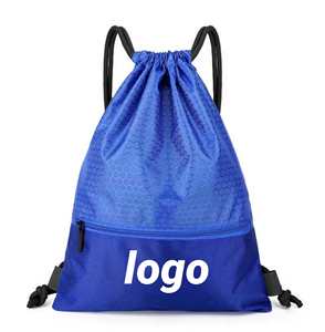 Promotion Wholesale <b>Waterproof</b> <b>Drawstring</b> Backpack with Zipper Pouch Perfect for Sports Fitness Student <b>Bag</b> Football Storage - Product Image 1