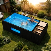 Piscine en fibre de verre personnalisable, piscine hors sol modulaire avec escalier