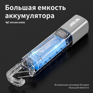 Smiling Shark Penlight Rechargeable <b>Led</b> <b>Flashlight</b> For Camping Outdoor Lighting With Dimmer Aluminum Alloy Body - Product Image 3