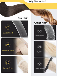 Extensions de cheveux 100% naturels vierges avec nano-billes, anneaux nano européens, pointes nano pré-collées - Product Image 6