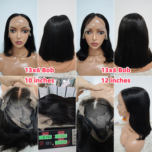 Promotion 56$ Letsfly 12A Straight 13x6 Lace Frontal <b>Bob</b> <b>Wigs</b> 10 12 14 Inches Natural Human Hair Wholesales Factory - Product Image 3