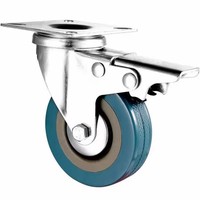 Offre Spéciale 50mm 2 pouces pivotant PVC plaque de verrouillage Double frein roulettes avec serrure
