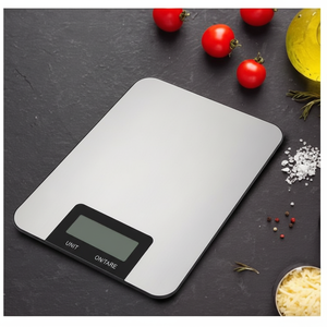 Balance alimentaire numérique intelligente en métal, outil de mesure de poids pour cuisine, gadgets électroniques domestiques, arrêt automatique, alimentation par piles, version anglaise - Product Image 1