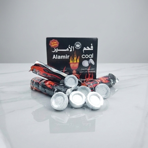 Carbón <span class=keywords><strong>Alamir</strong></span> Redondo de 33 mm, Plateado, de Encendido Rápido, Sin Humo, de Larga Duración, Carbón para Narguile de 33 mm - Product Image 1