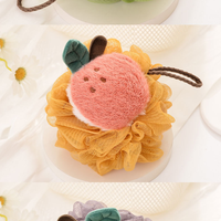 Éponge de douche exfoliante en loofah 50g, type 'Apple Doll', en maille, pour le lavage corporel