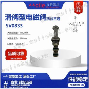 Válvula Solenoide Hidráulica de 3 Vías Shanghai Mailer SV08-33 Tipo Reversible para Maquinaria de Ingeniería - Product Image 5