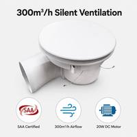 Extractor de Aire Impermeable de Fácil Instalación para Techo, Baño o Inodoro, sin Luz