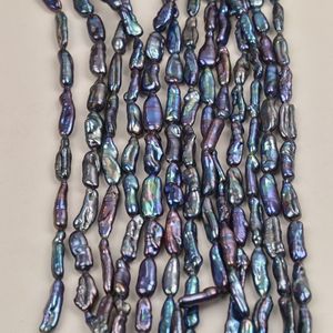 Natural Freshwater Baroque Shaped Straight Pippa Beads White <b>Peacock</b> Colored DIY <b>Jewelry</b> Necklaces Semi-Finished - Product Image 1