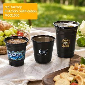 Gobelets jetables en plastique transparent PET de 16 oz avec impression numérique, logo personnalisé pour les événements de mariage, d'anniversaire et de remise de diplôme - Product Image 1