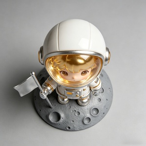 Persiguiendo los Sueños en <span class=keywords><strong>el</strong></span> Espacio: Figura Coleccionable de Resina de un Pequeño <span class=keywords><strong>Astronauta</strong></span> Dorado. Esta Figura es Tallada y Fundida por Bozhiyi - Product Image 3