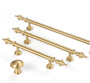 Latão sólido estilo francês Antique Cabinet Handle para porta armário gaveta Latão sólido estilo francês Cabinet Handle - Product Image 4