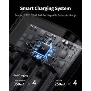 Cargador de Baterías Universal EBL Tipo-C de Carga Rápida con Pantalla LCD y LED, Ranura Independiente para Pilas AA y AAA de 1.5V y 1.2V, Enchufe Estándar Americano - Product Image 6