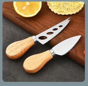 Ensemble de couteaux à fromage en acier inoxydable en gros, ustensiles de cuisine, couteaux, fourchettes et spatules personnalisables avec logo et manche en bois - Product Image 5