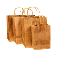 Sac en papier kraft brun personnalisé avec logo d'usine, sac de shopping réutilisable avec poignée torsadée, sac d'emballage cadeau durable et recyclable