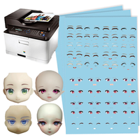 Kemeng DIY Autocollants Blancs Écologiques 20 Feuilles Paquet Fond Bleu Papier Transfert à l'Eau Utilisation pour Boîte Cosmétique Compatible Numérique