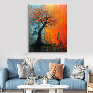 Dipinto Moderno di Lusso con Paesaggio Astratto, Bellissima Decorazione da Parete per Soggiorno, Olio su Tela con Supporto Leggero - Product Image 3