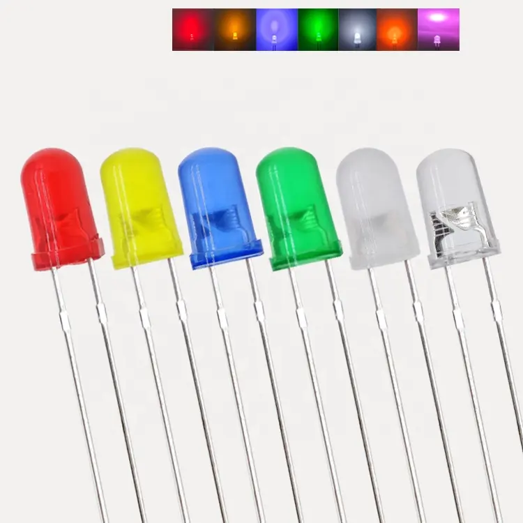 Diode électroluminescente LED, 2/3/4/5/8/10mm, rouge/bleu/vert/jaune/blanc, diode électroluminescente