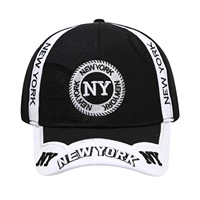 Gorra de Béisbol Personalizada con Bordado NY, Diseño de Bloques de Color en PVC, 6 Paneles, Visera Curva, Gorra Deportiva Casual para Exteriores, Ajustable