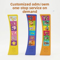 Module sonore en plastique à 6 boutons en forme de croissant, boîte sonore à pression pour livres, emballage personnalisable disponible en gros