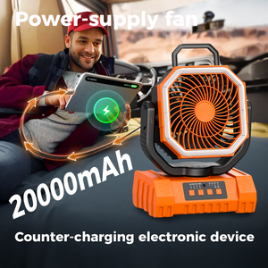 Ventilador USB portátil recargable F6S de 20000mAh con luz LED para camping, ventilador de mesa para exteriores. - Product Image 6