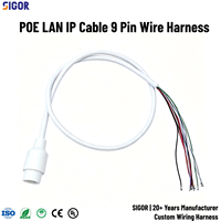 Cable de Red POE de 9 Pines Personalizado para Cámara, con Clasificación IP67 a Prueba de Agua, Cable Estañado de un Solo Extremo, para Exteriores, Electrodomésticos
