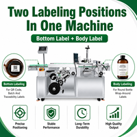 Machine d'étiquetage automatique ZXSMART pour le fond et le corps des bouteilles rondes, pour les cosmétiques, les produits chimiques quotidiens, les huiles essentielles