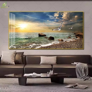 Pintura Decorativa de Pared de Alta Definición con Paisaje Marino Minimalista Moderno, Pintura Decorativa de Playa al Amanecer, Pinturas de Paisajes Marinos - Product Image 5
