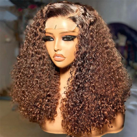2026 nuevo SDD Raw vietnamita birmano peluca rizada cabello humano sin pegamento 13X4 13X6 HD 300g Peluca de cabello humano con frente de encaje marrón