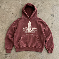Sweat-shirt à manches longues CROW HOUR, style vintage, délavé, effet usé, graphisme gothique, streetwear, en coton