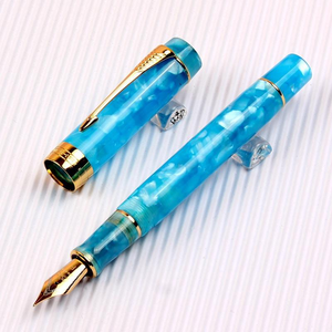 Nuovissima <span class=keywords><strong>Penna</strong></span> <span class=keywords><strong>Stilografica</strong></span> di Lusso Jinhao con Clip a Freccia in Platino Dorato e Pennino Fine F per Calligrafia - Product Image 6
