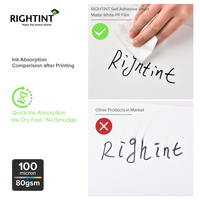 Bahan Label Inkjet Perekat Sendiri Matte White PP Tahan Air, Film Stiker yang Dapat Dicetak untuk Pabrik Percetakan Label