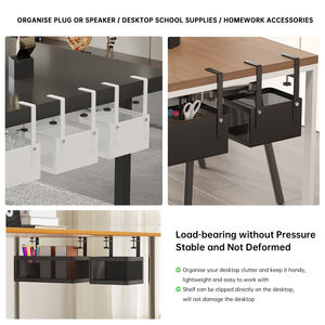 Estante de almacenamiento de escritorio mágico, caja de almacenamiento colgante sin taladro, estaciones de trabajo organizadoras y cesta colgante lateral de escritorio inferior de cocina - Product Image 4